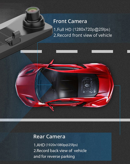 Android Reverse Mirror GPS Bluetooth Dash Cam