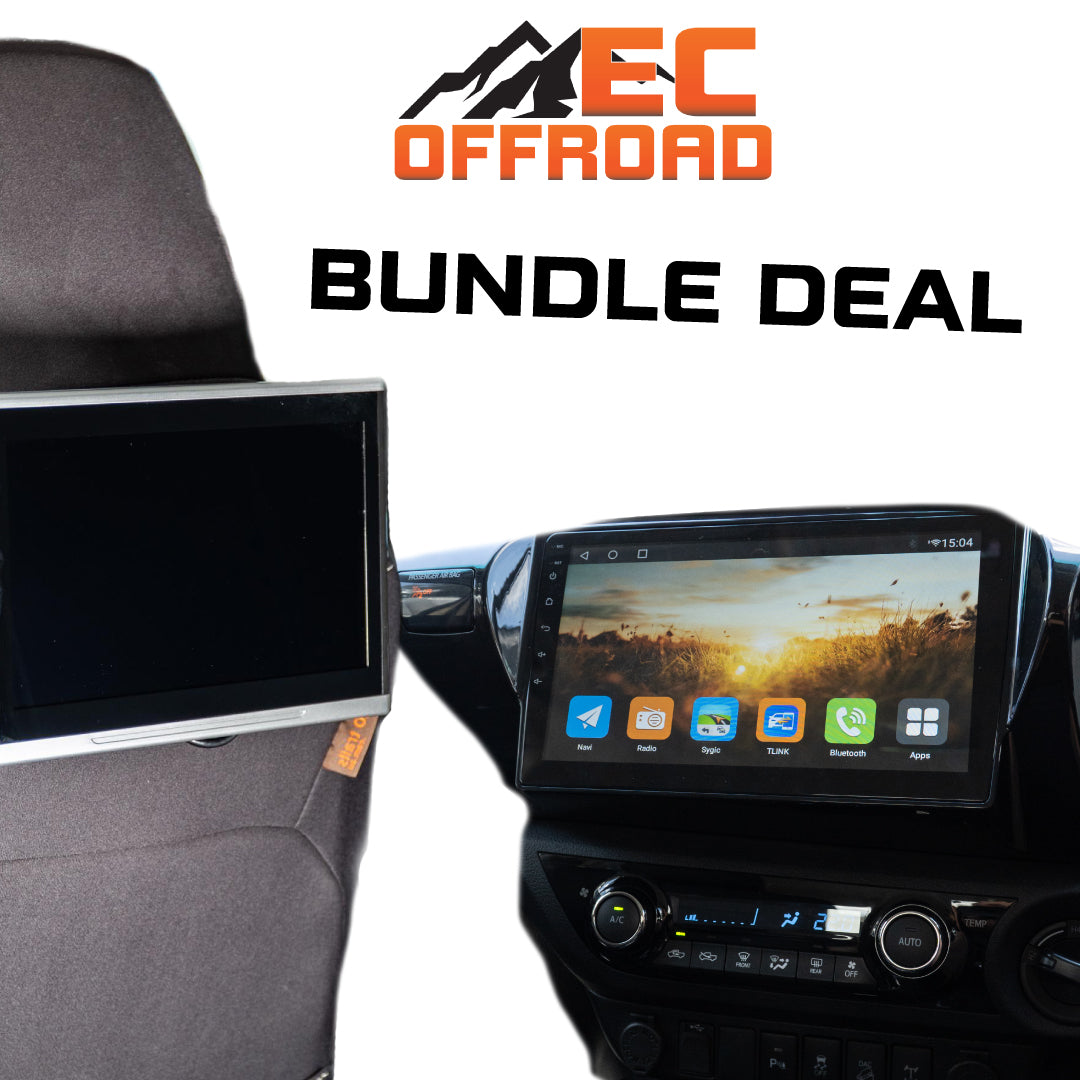 BUNDLE 10 inch Android head unit and Rear Screens to suit HILUX 2015+ N80