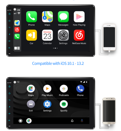 Pantalla Android + Apple CarPlay 1 Din 9 10 Black Hawk - Euro